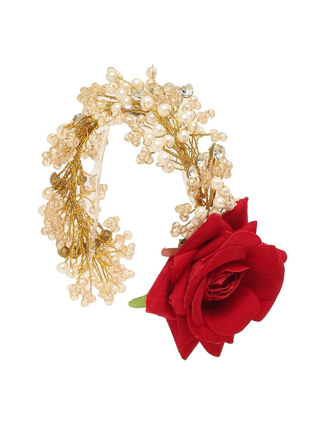 YouBella Women Fashion Stylish and Trendy  Jewellery Beaded Floral Hair Chain for Women and Girls
